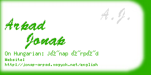 arpad jonap business card